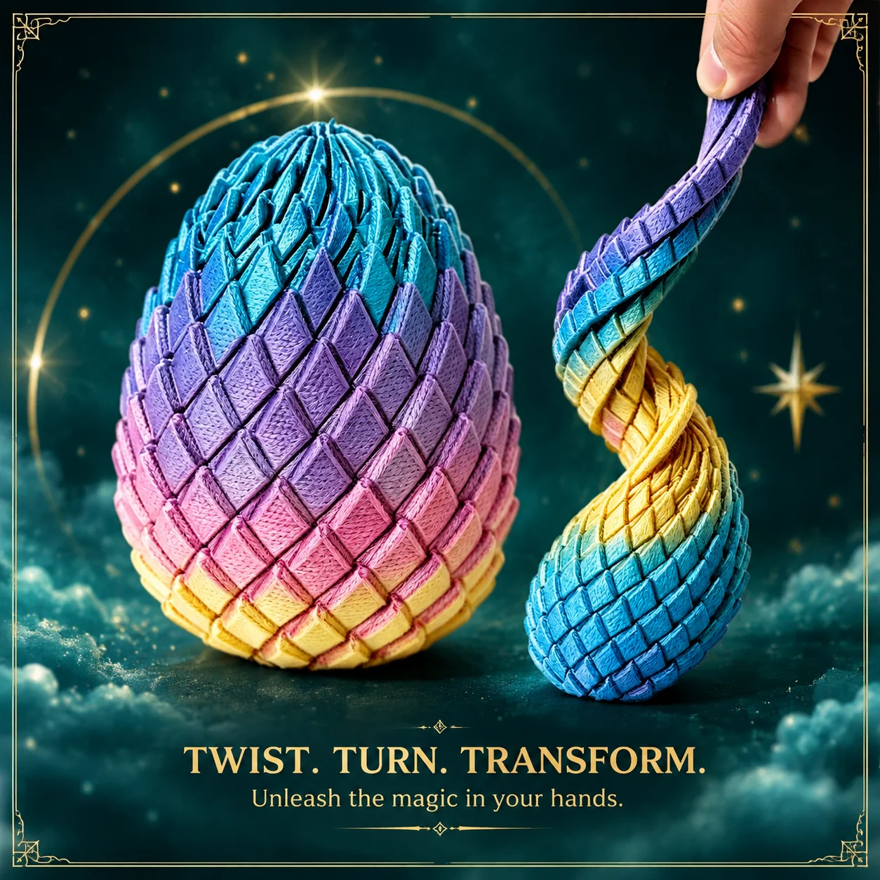 3D Printing Dragon Egg Stress Relief Deformable Twist Model Desk Ornament Creative Gadget