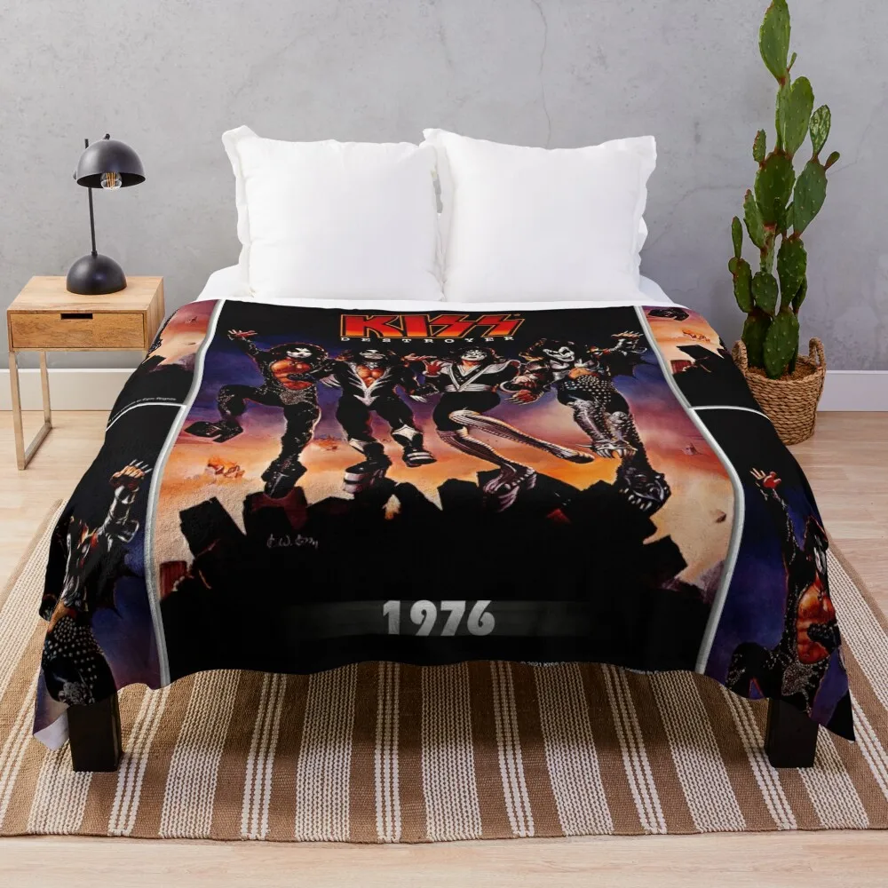 

KISS  the band - Destroyer Year 1976 Throw Blanket Thin Blanket