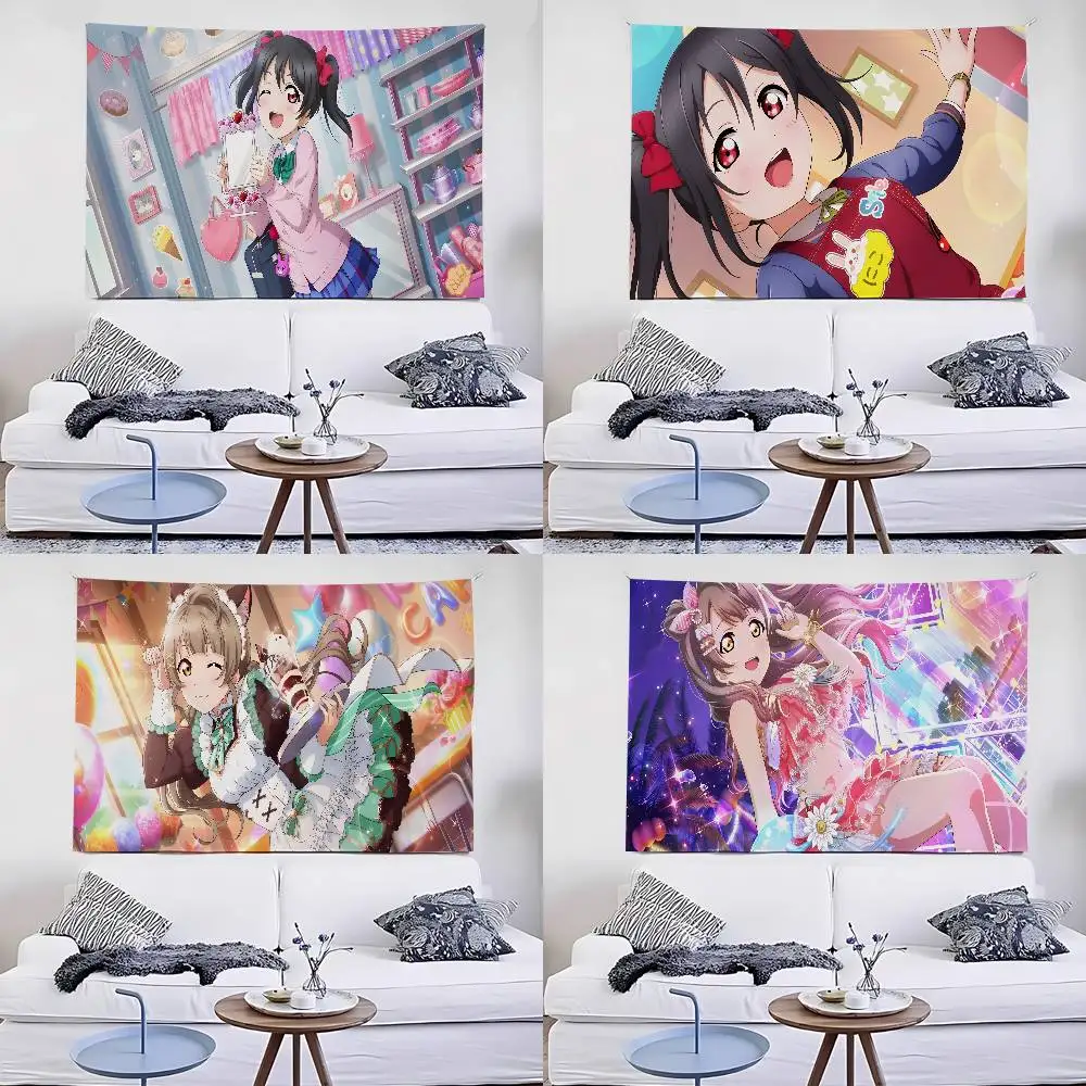 Tapiz decorativo para colgar en la pared L-Love Live, tapiz Art Deco, manta, cortina para colgar en casa, decoración para dormitorio y sala de estar