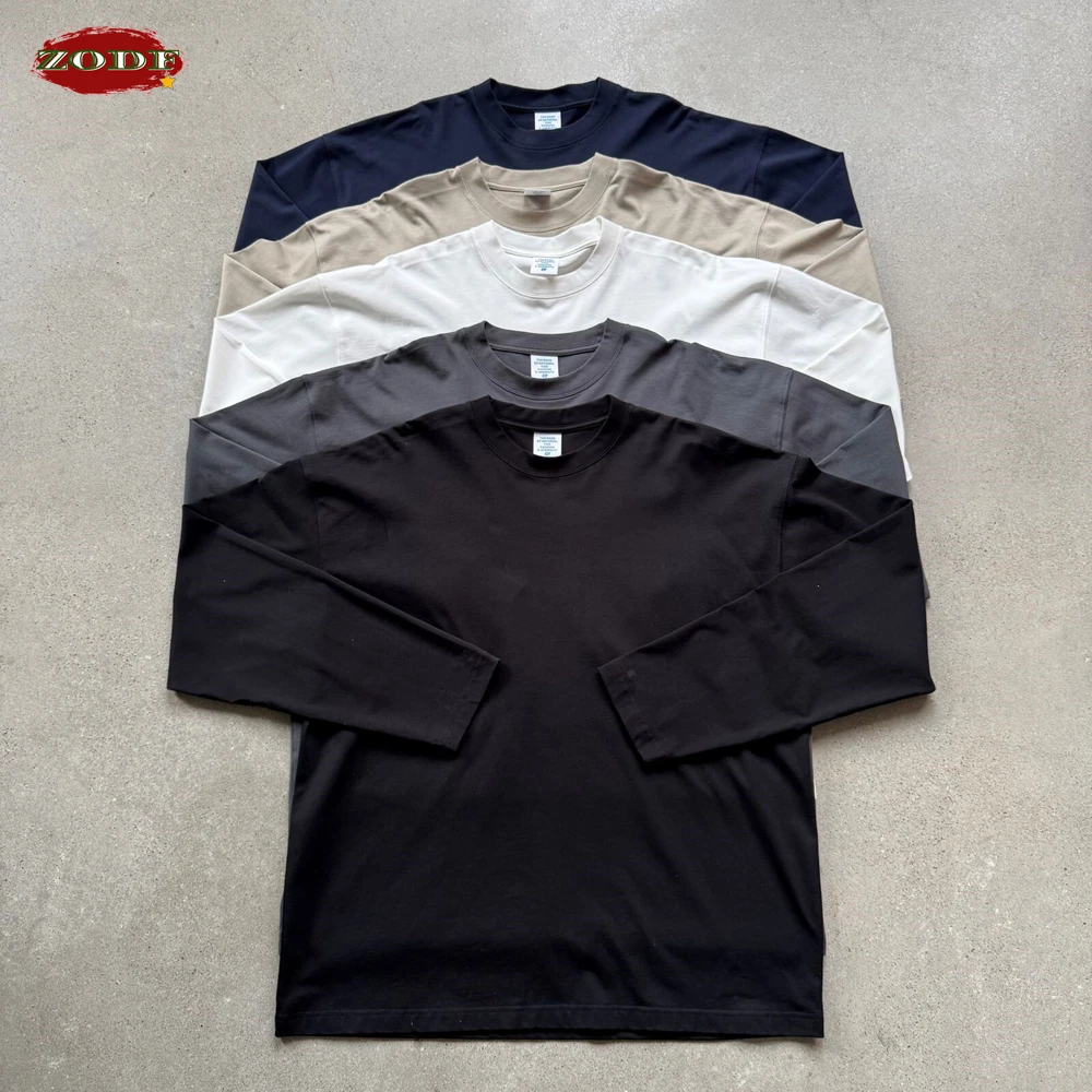

ZODF New 2026 Spring Man Clean Fit Long Sleeve T-Shirts Unisex Basic Oversized 270gsm Cotton T Shirt Brand Tees HY0055