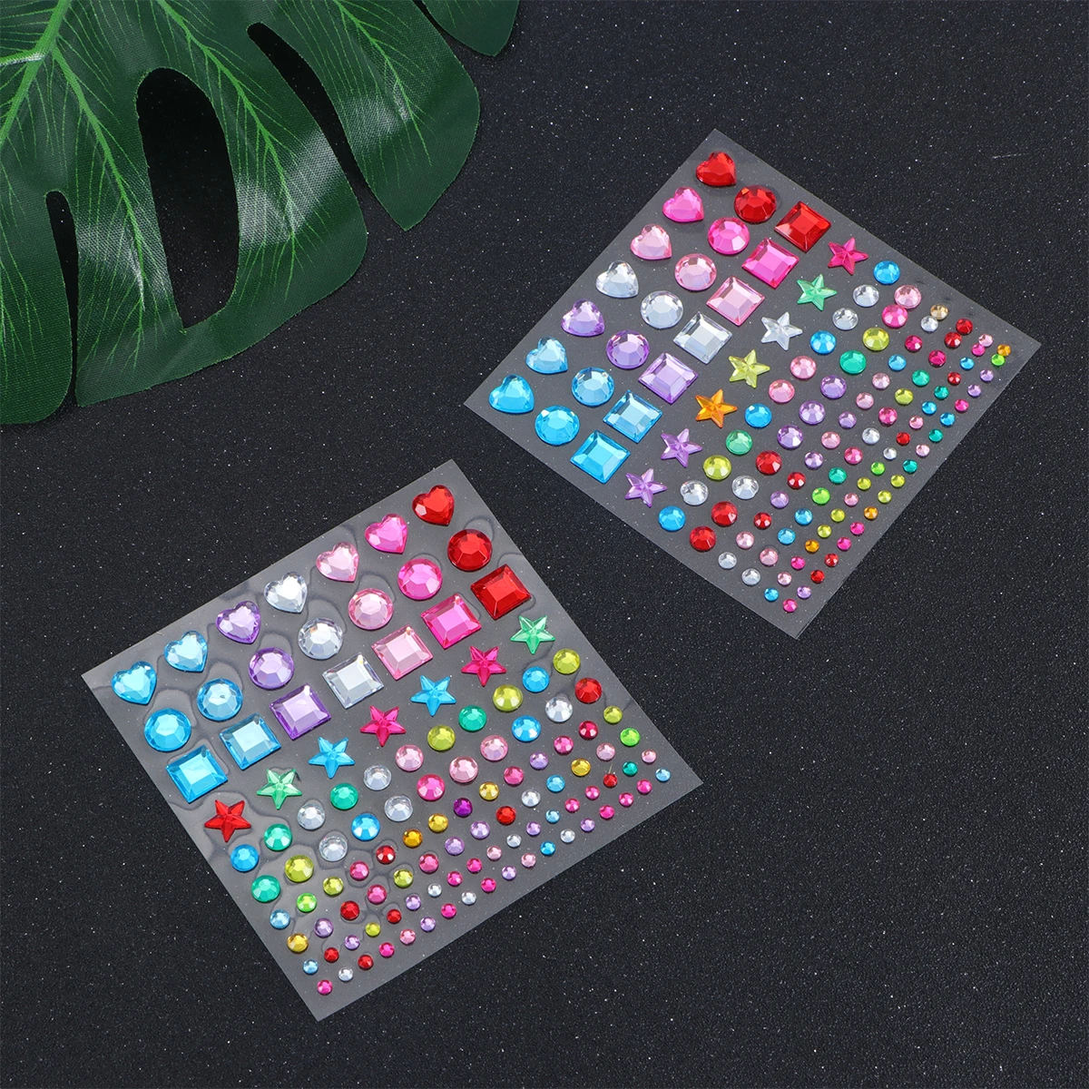 

5 Sheets Acrylic Crystal Stickers Kids DIY Imitation Water Drop Sticker Stereoscopic Scrapbook Decal Bright Multi-Shape for Car