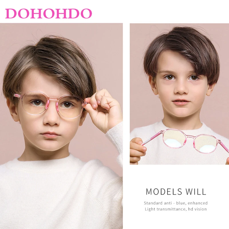 Anti Blue Light Glasses For Kids TR90 Round Optical Medical Glasses Frames Children Zero Computer Spectacles Without Graduation
