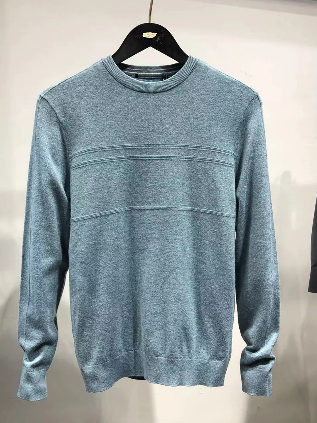 

Youth Knitted Sweater Pure Color Slim Fit Cotton Wool round Ne Knitwear Elastic Casual Sle Autumn Winter Faion Menswear