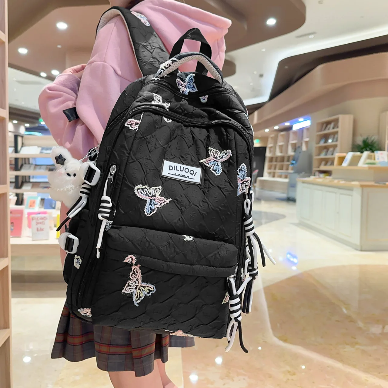 Girls Backpack for School Kawaii Bookbag for Teenage Multiple Pockets School Bag for Primary Elementary Middle School, Age 6-14