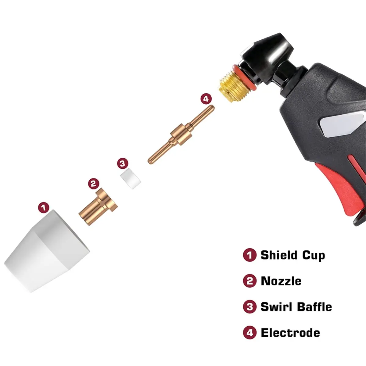 AA25 60PCS PT-31 Plasma Cutting Tip Electrode & Nozzle Kits Consumables Accessories for CUT40 50 Plasma Cutter Tools
