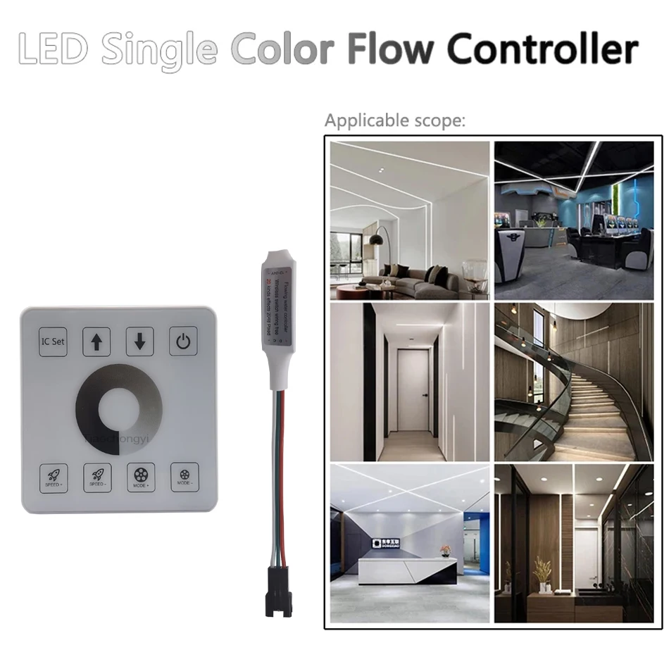 Mini LED Magic Single Color Dimmer Controller 12–24 V mit RF Wireless Full Touch Panel für Monochrome Follow Spot Light Bar
