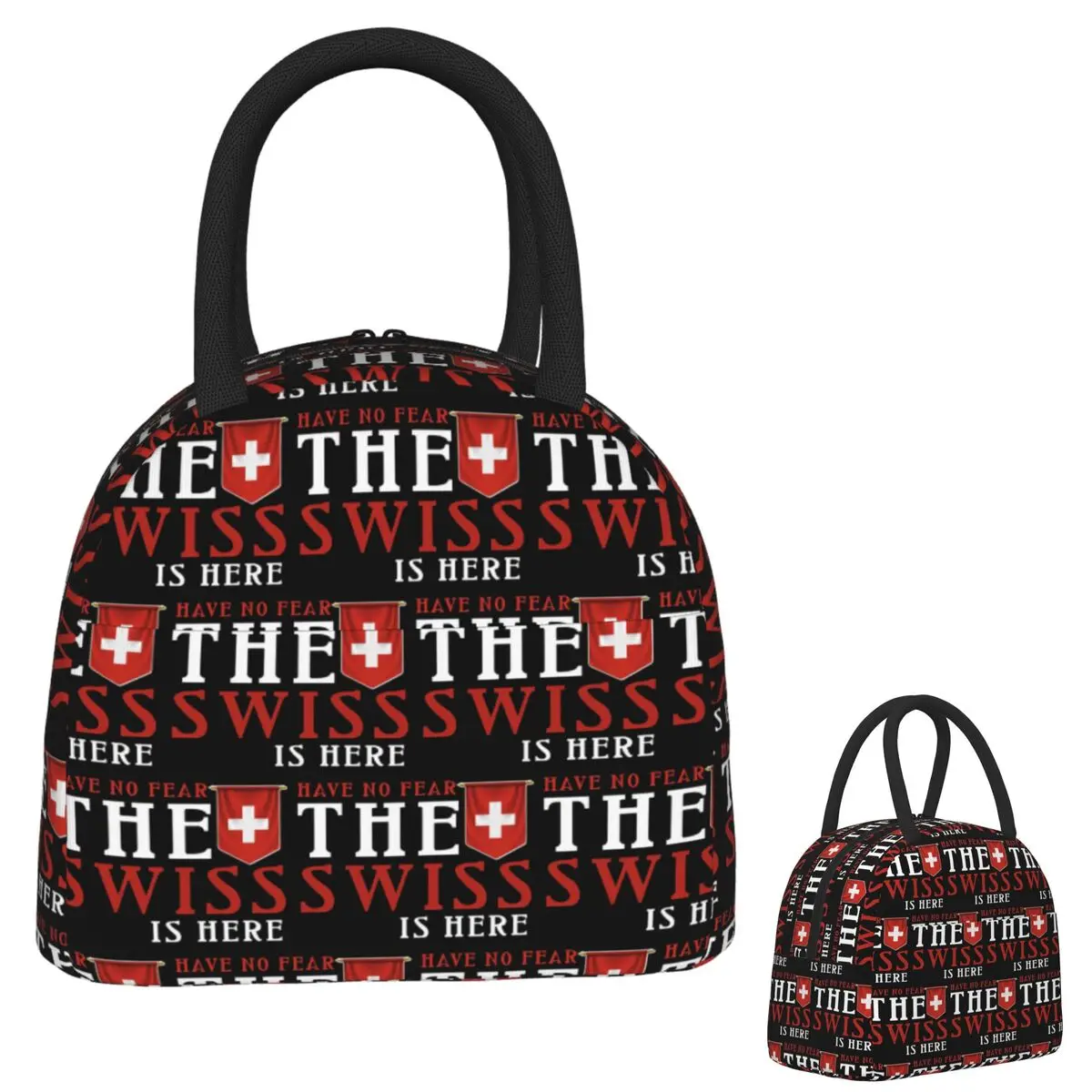 

Swiss Switzerland Flag Insulated Lunch Bag for Women Children Leakproof Food Boxes Thermal Lunch Box Tote