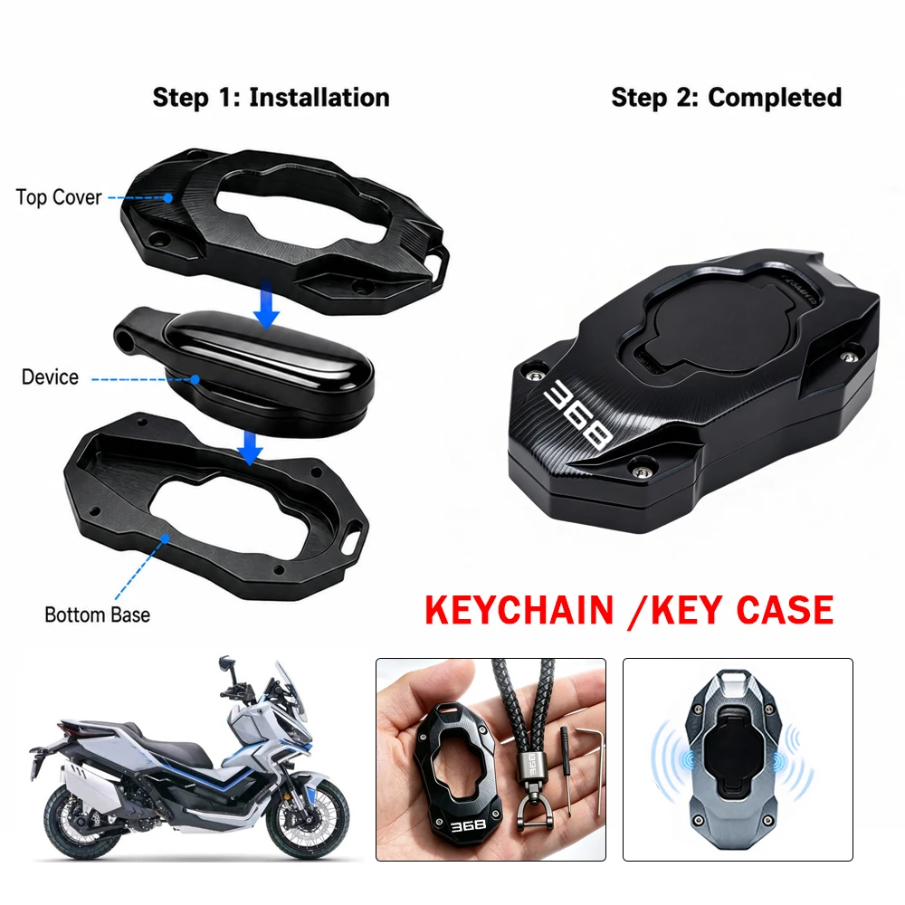 368G Motorcycle Electronic Start Key Cover Case Key Shell Keychain For ZONTES 368 G ZT368G 368-G M/D/K/E 2024-2026 5 Color
