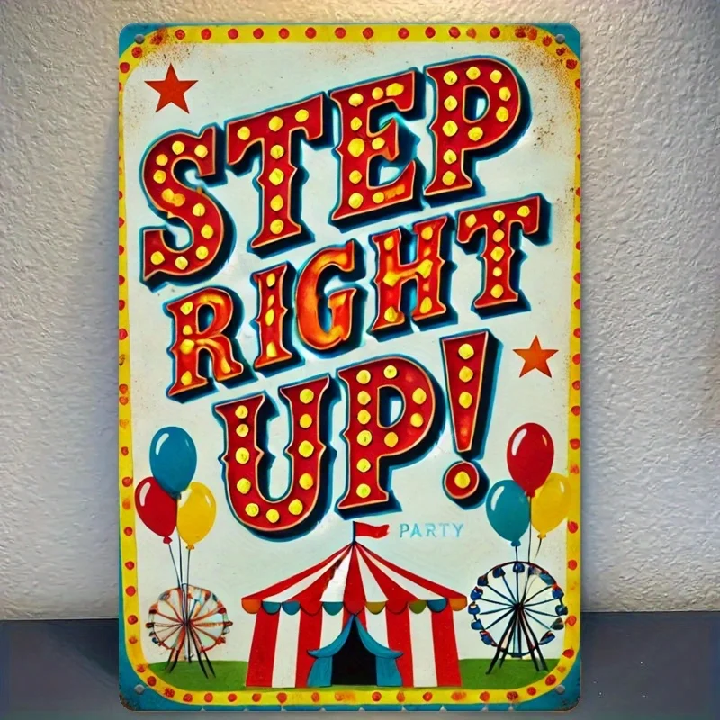 Vintage Circus-Themed Metal Sign 
