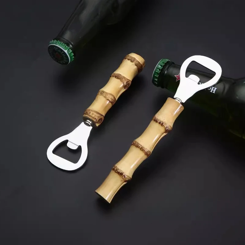 

Wooden Handle Bottle Opener Bamboo Shaped Bottle Opener Wine Beer Soda Water Glass Bottle Opener