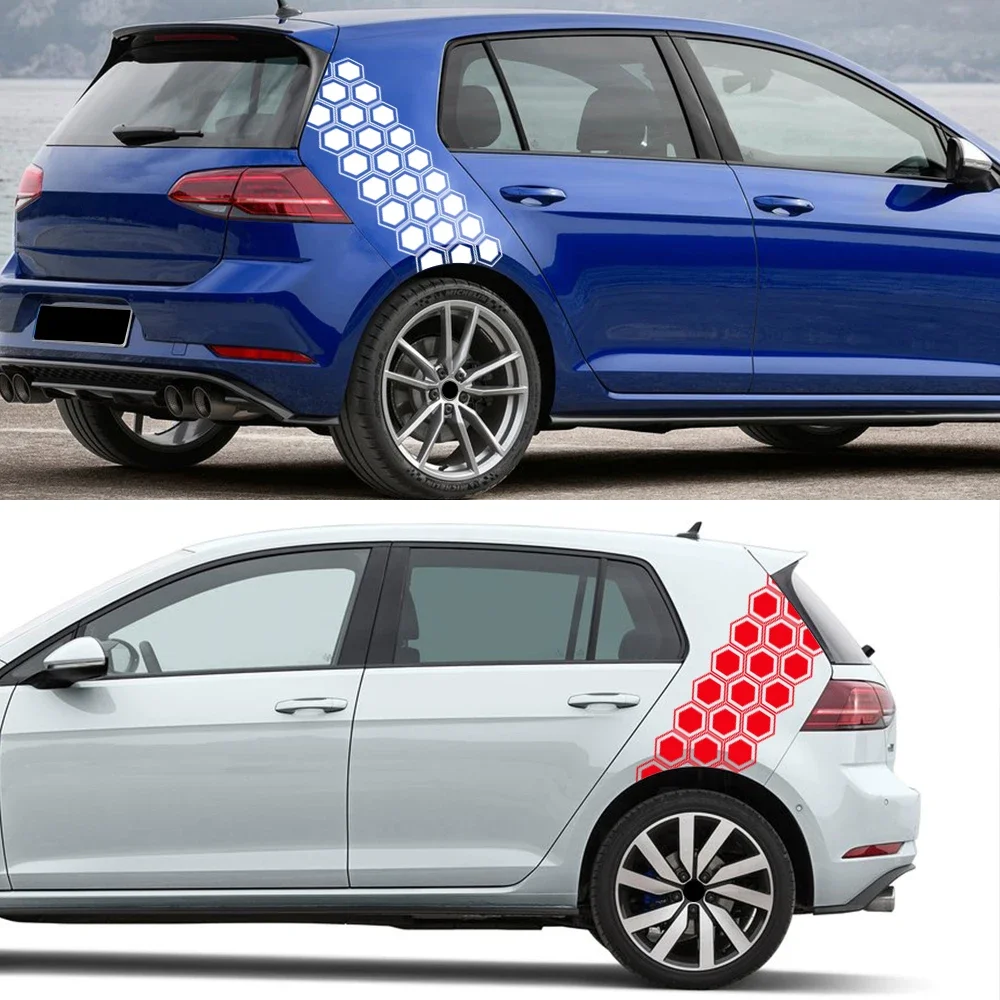 العسل سداسية الرسومات سيارة ملصق حائط من الفينيل جسم السيارة الجانب ملصق مقاوم للماء تعديل الديكور ضبط السيارات الملحقات #3