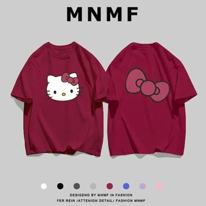 Hello Kitty New Spring And Summer Men Women Cartoon T-shirt Girls Cotton Breathable T Shirt For Men Boys Casual Short-sleeved