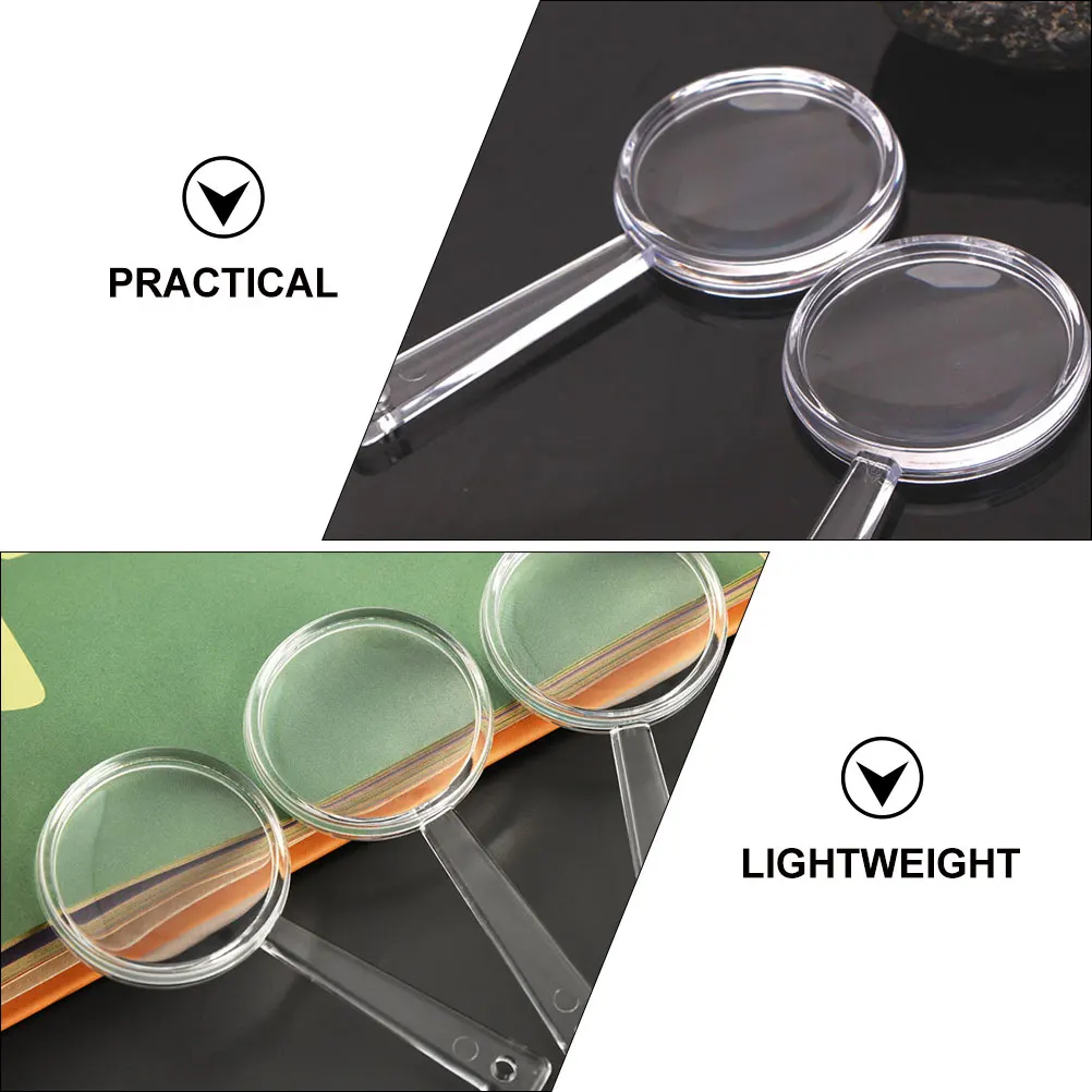 

8pcs Mini Magnifier Acrylic Handheld Small Magnifying Glass for Kids Toddlers Reading Exploration Science Toy Elderly