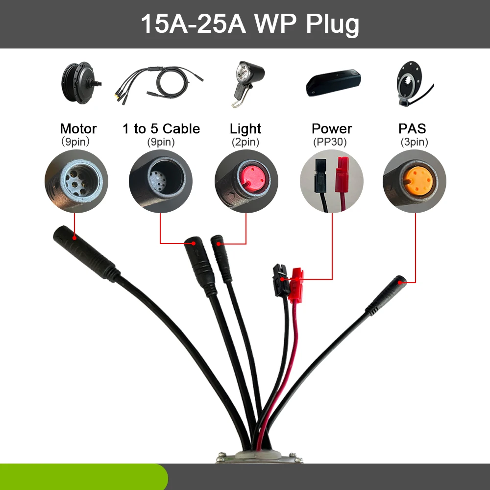 JN Ebike Controller 36V 48V 15A 17A 22A 25A 30A 35A sistema di controllo con 6 9 12 mosfet per parti di conversione Scooter elettrico