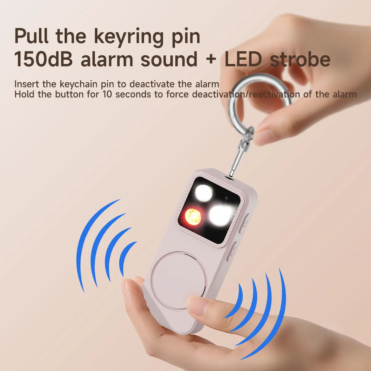 MOSLIGHTING Personal Self Defense Alarm 150db for Girl Women Security Alarm with SOS Lighting Anti-wolf Keychain Emergency Alarm