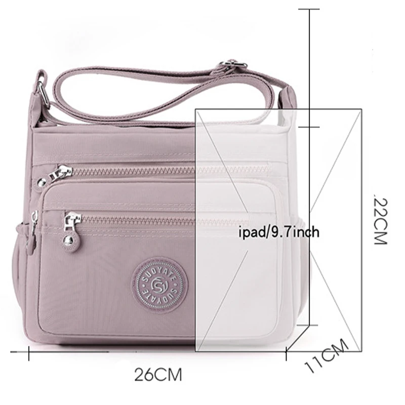 Casualowa nylonowa torebka na ramię Crossbody dla kobiet wodoodporna torba Messenger designerska wysokiej jakości torebka typu Bolsa Tote plażowa