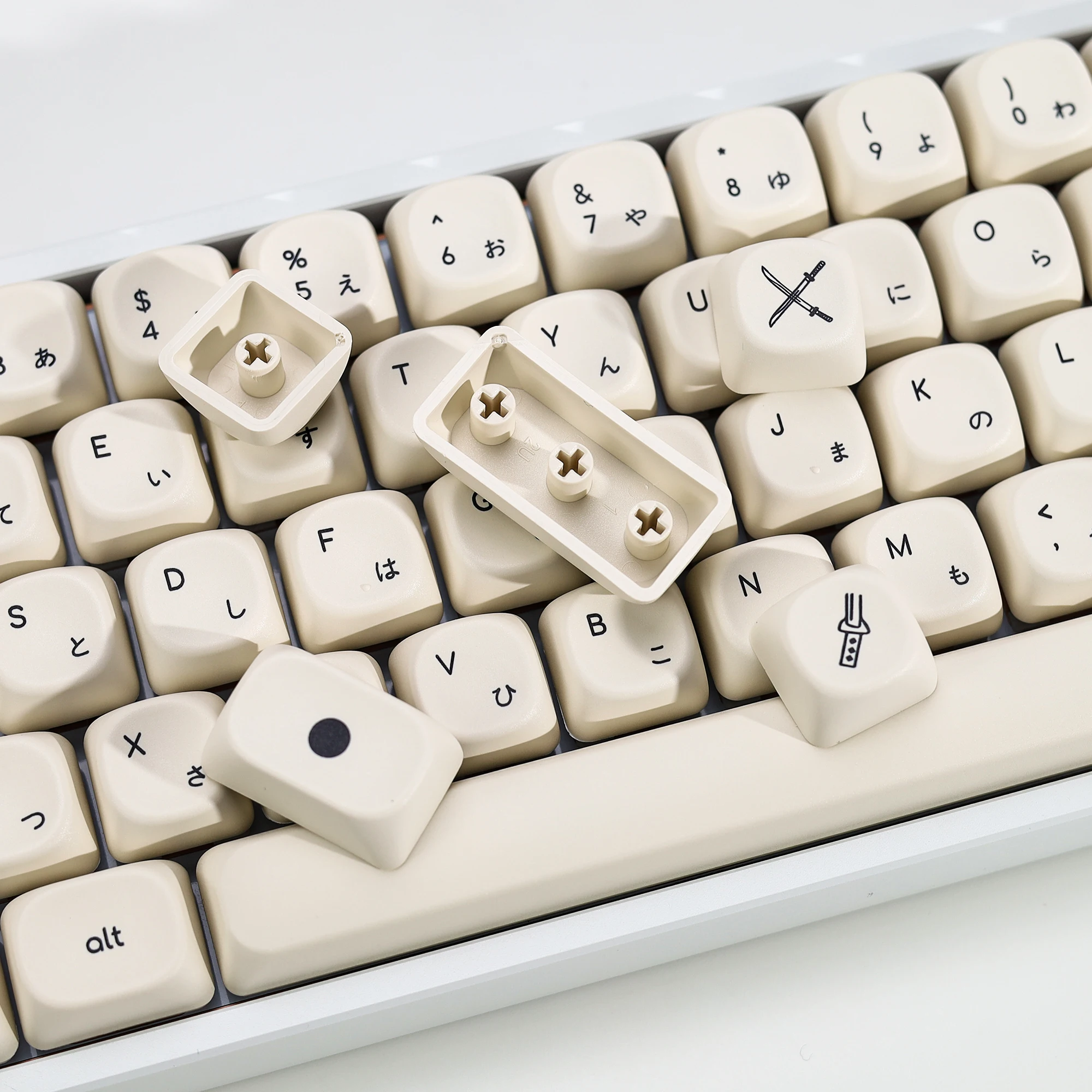 KBDiy White GMK Honor Samurai Keycaps PBT Set KOA MOA Profile Keycap  For Mechanical Keyboard Game Key Caps 60%  75 61 87 108