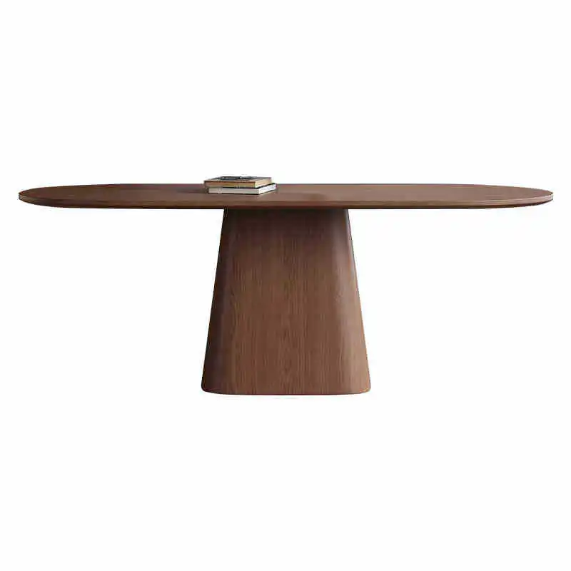 

# Modern Luxury Solid Wood Small-sized Oval Rectangular Peach Wood Dining Table and Chair Set Home Furniture