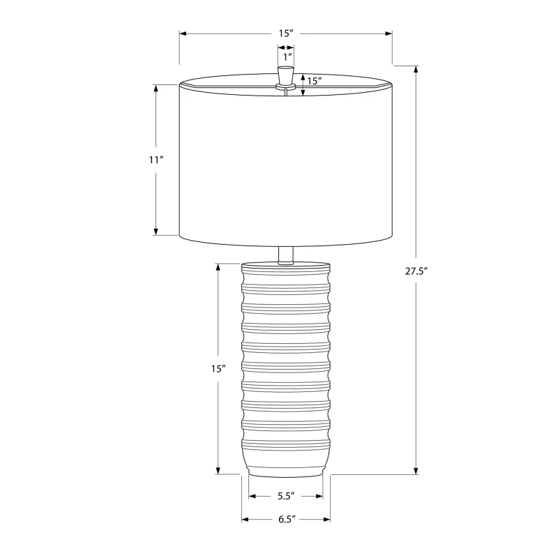 Ambiance Assembled dimensions Attached Base Brighten Lamp Lighting Room Shade Table Lighting, 28h, Table Lamp, Cream Resin, Ivor