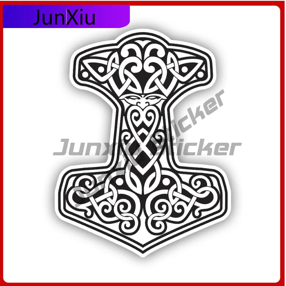 

Hammer Of Thor Symbol Sticker Uv Protected Decals Norse Norsemen God Thunder Mythology Christian Faith Car Sticker Vinyl Decal