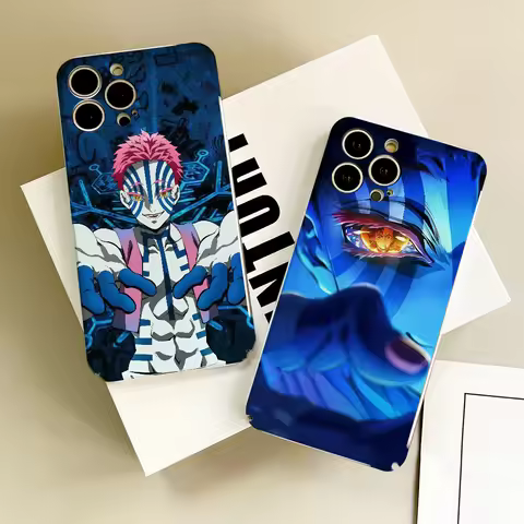 Anime D-Demon S-Slayer A-Akaza phone case FUNDA For Samsung S25 S24 S23 A07 A17 A06 4G 5G Glossy HD Hard Cover Film