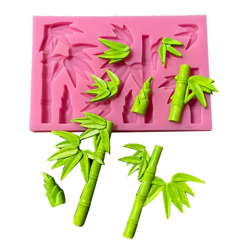 Bamboo Silicone Mold Bamboo Leaves Cake Border Fondant Cake Decorating Tools Cupcake Topper Chocolate Gumpaste Candy Mould
