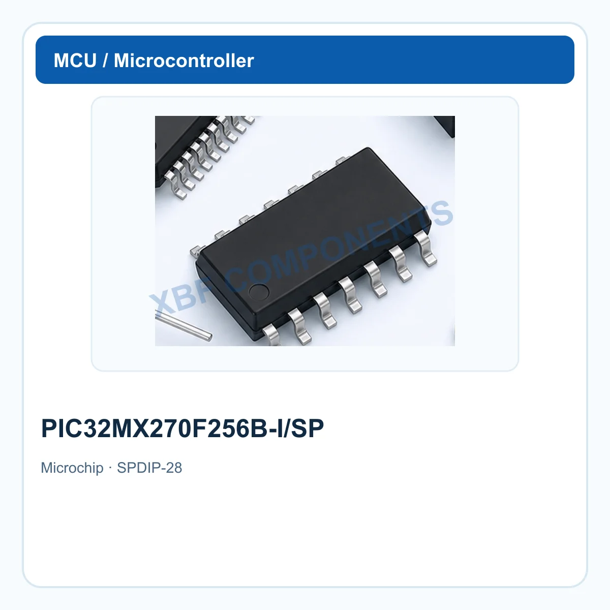 Microchip PIC32MX270F256B-I/SP Microcontroller IC 32-bit MIPS, 40 MHz, 256 KB Flash, 64 KB RAM SPDIP-28