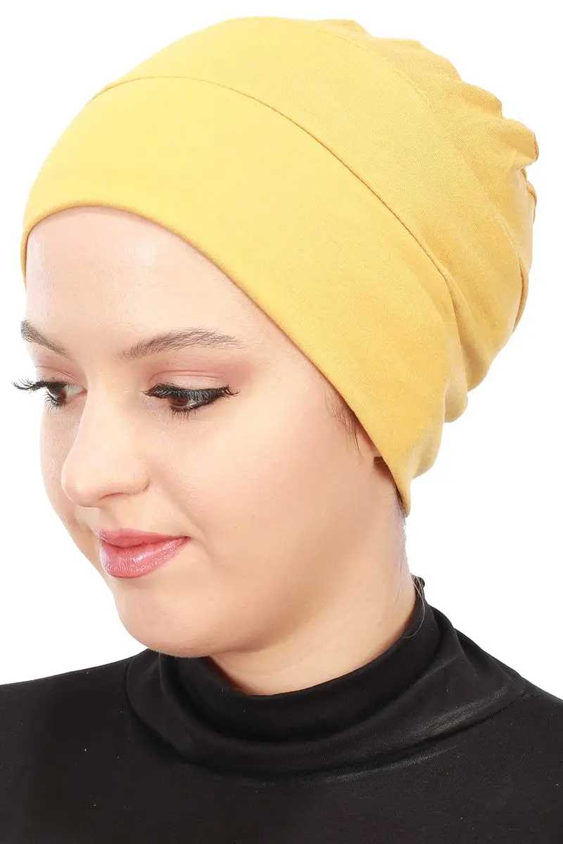 Baskenmütze Modell hijab Knochen senf