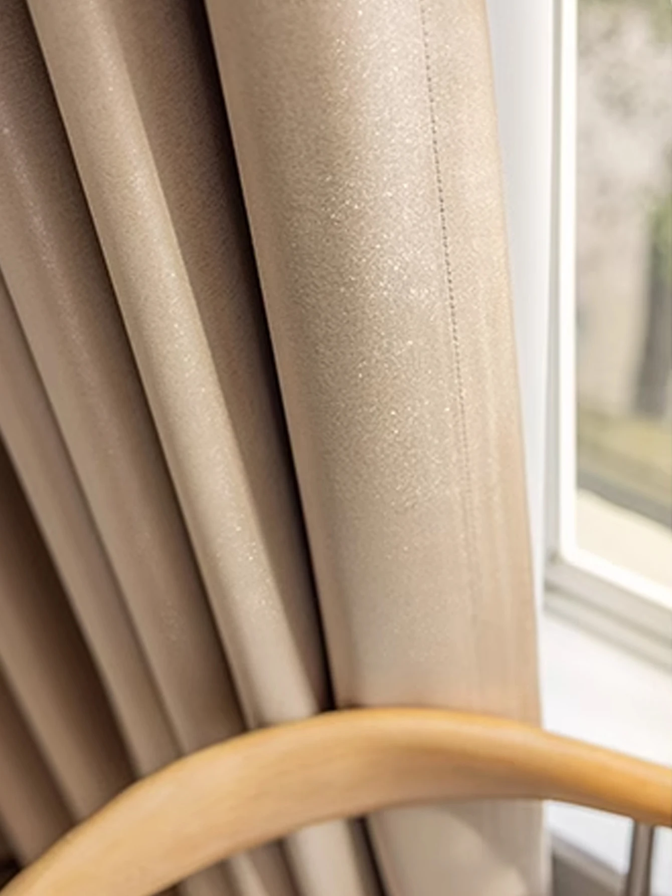 1pc Blackout Curtain and Solid Voile Cream White Curtain For Living Room and Bedroom With Noise Reducing and Privacy Window Drap