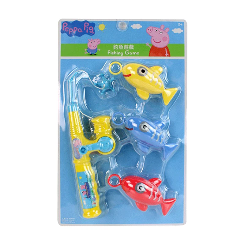 

Peppa Pig Fishing Game Playset Cute Playing House Play In Water Emulation Fishing Rod Smallfish Children Toys Boy And Girl Gifts