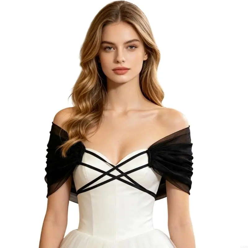 Bride Shoulder Wrap Long Ties Shawl for Wedding Ceremonies and Photoshotos Wear 6XDA