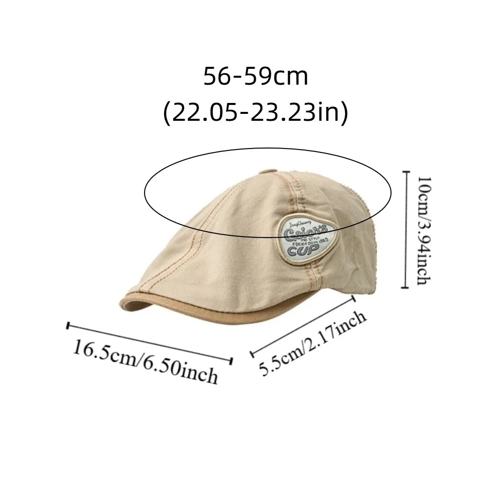 Casual Vintage Krantenjongen Platte Pet Y2k Japanse Stijl Retro Kunstenaar Hoed Kleur Contrast Borduren Baret Pittig Meisje