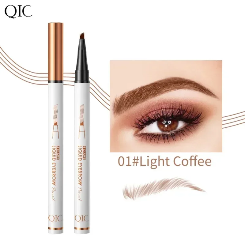 Heallor-lápiz de cejas de agua ultrafino de 4 puntos, larga duración, resistente al agua, a prueba de sudor, líquido, color marrón, Microblading
