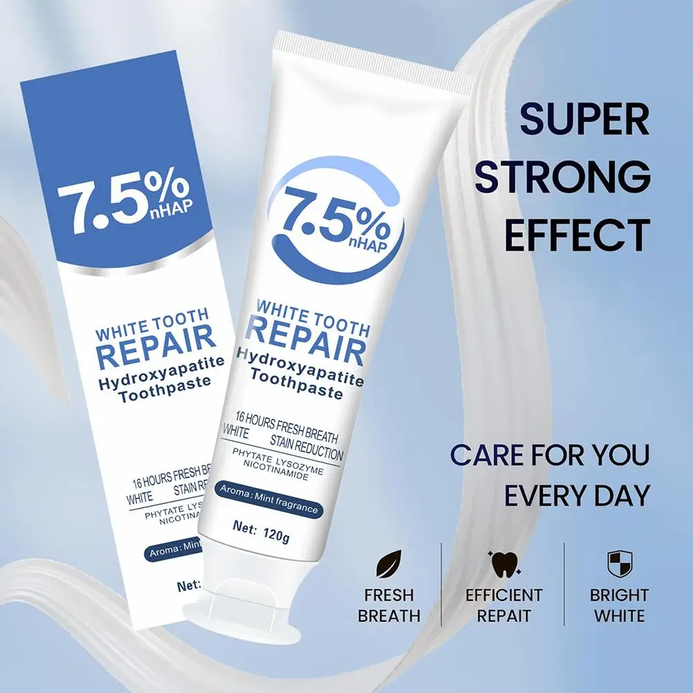 Gentle Whitening Toothpaste with Hydroxyapatite - Remove Stains, Strengthen Enamel & Freshen Breath - Ideal for Sensitive Teeth