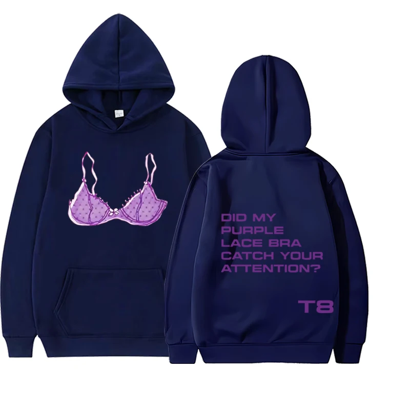 Tate McRae Purple Lace Bra So Close To What hoodie men women vintage Long sleeve Sweatshirt with print Graphics oversized unisex