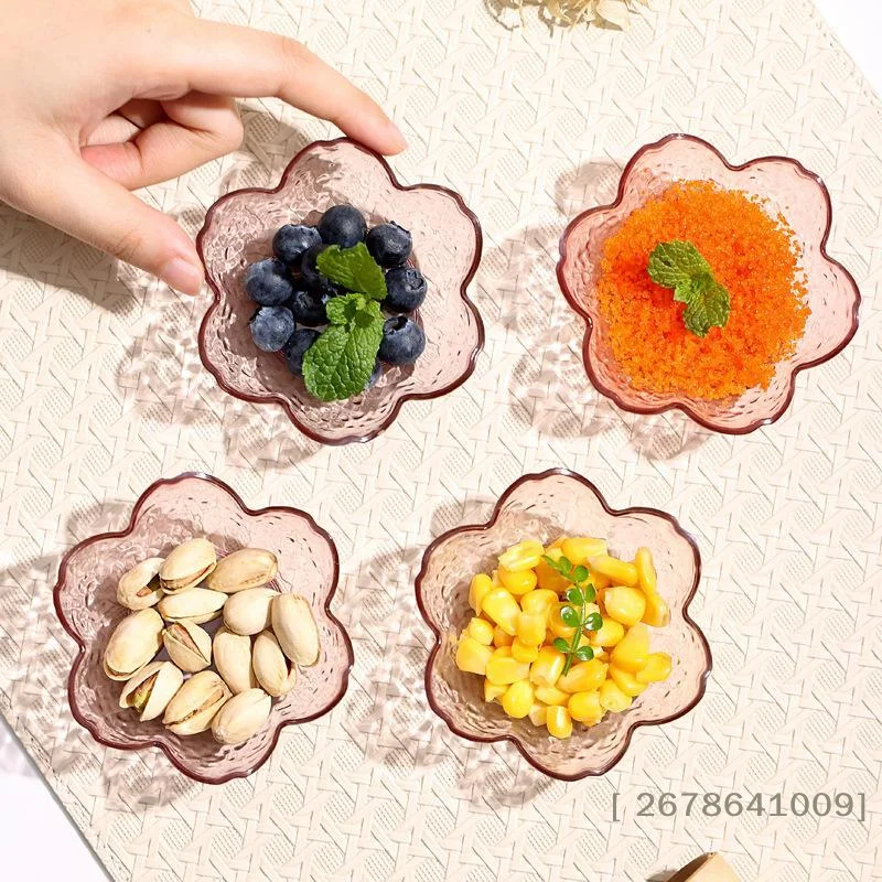 ⚑Flower Shaped Clear Plastic Bowls Stackable Design Perfect For Serving Fruits Snacks Nuts Home Daily Use
