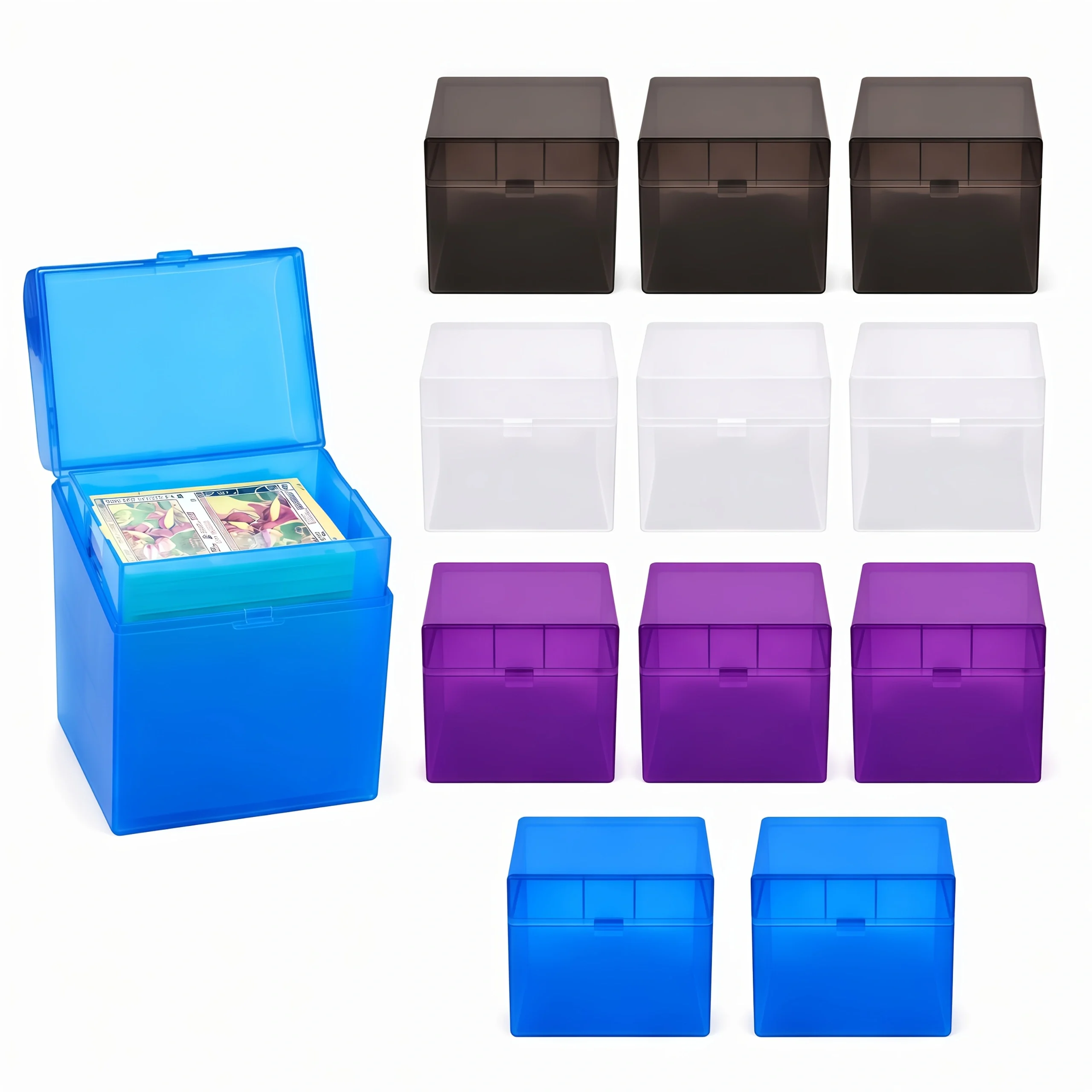TCG Deck Box Set 12PCS Trading Card Storage Case Holder for MTG Sports Cards 100+ Cards Portable Protective Organizer