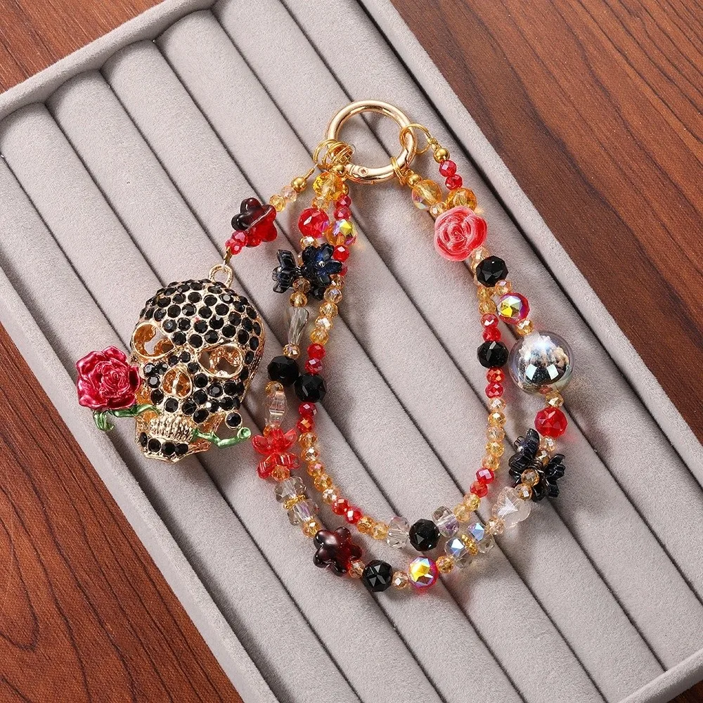 Stylish Elk Christmas Halloween Beaded Keychain Bell Jin Chan Phone Charm Koala Rabbit Bag Pendan Arts Crafts