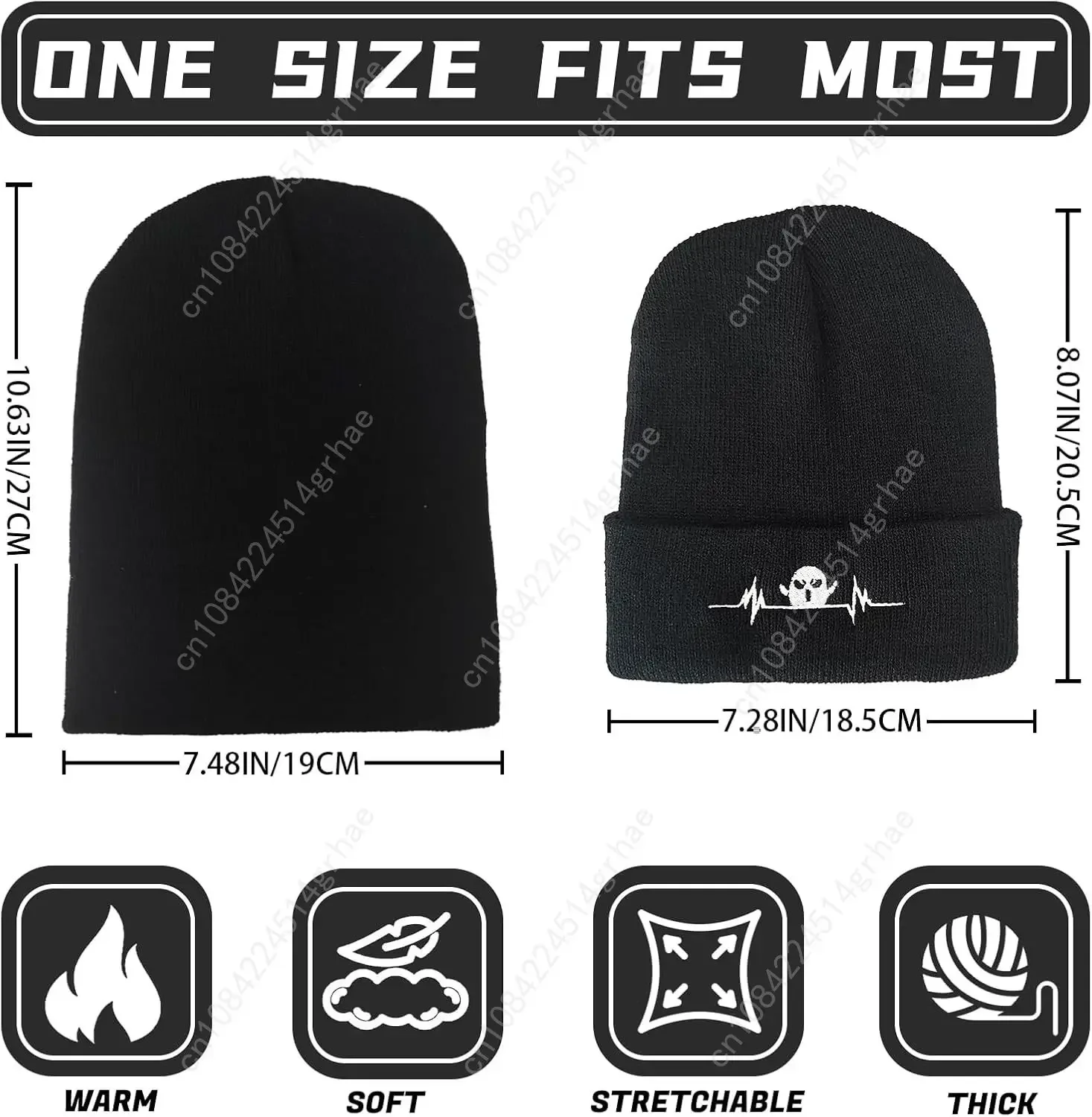 قبعة شتوية مطرزة للنساء والرجال، قبعات صغيرة لطيفة، قبعة شتوية متماسكة لإكسسوارات الشتاء #2