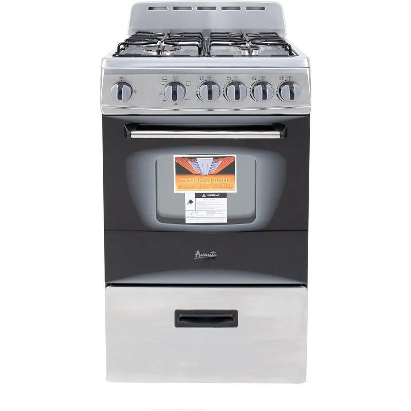 Avanti-黒のステンレス鋼ガスレンジ、gr2013cs、20 