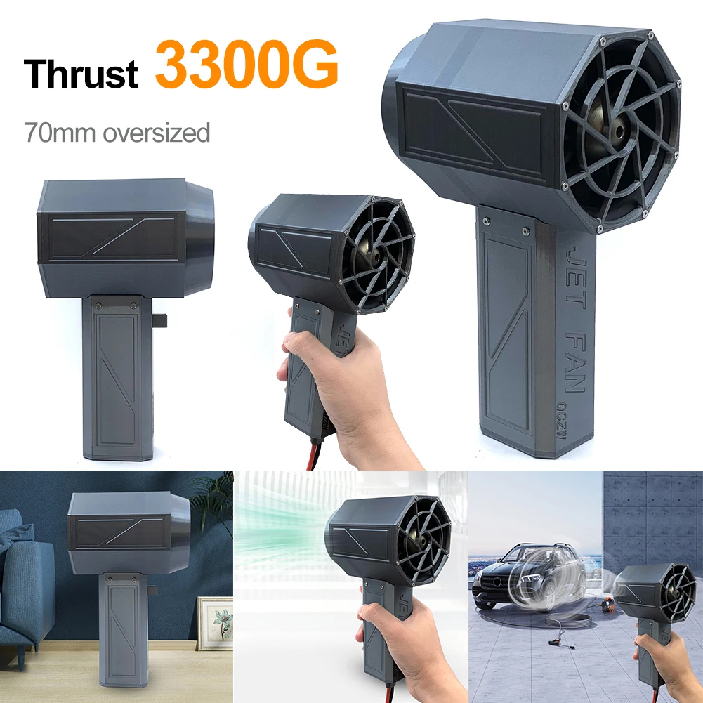 2000W Turbo Jet Fan 70mm Brushless Motor Dust Blower with XT60 Battery Interface Handheld Ducted Turbofan Keyboard Cleaning Tool