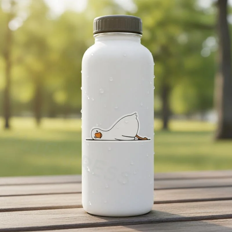 [M] Cartoon Decorative Sticker Featuring A Small White Goose Lying On Its Side With Its Face Down Suitable For Decorating Car