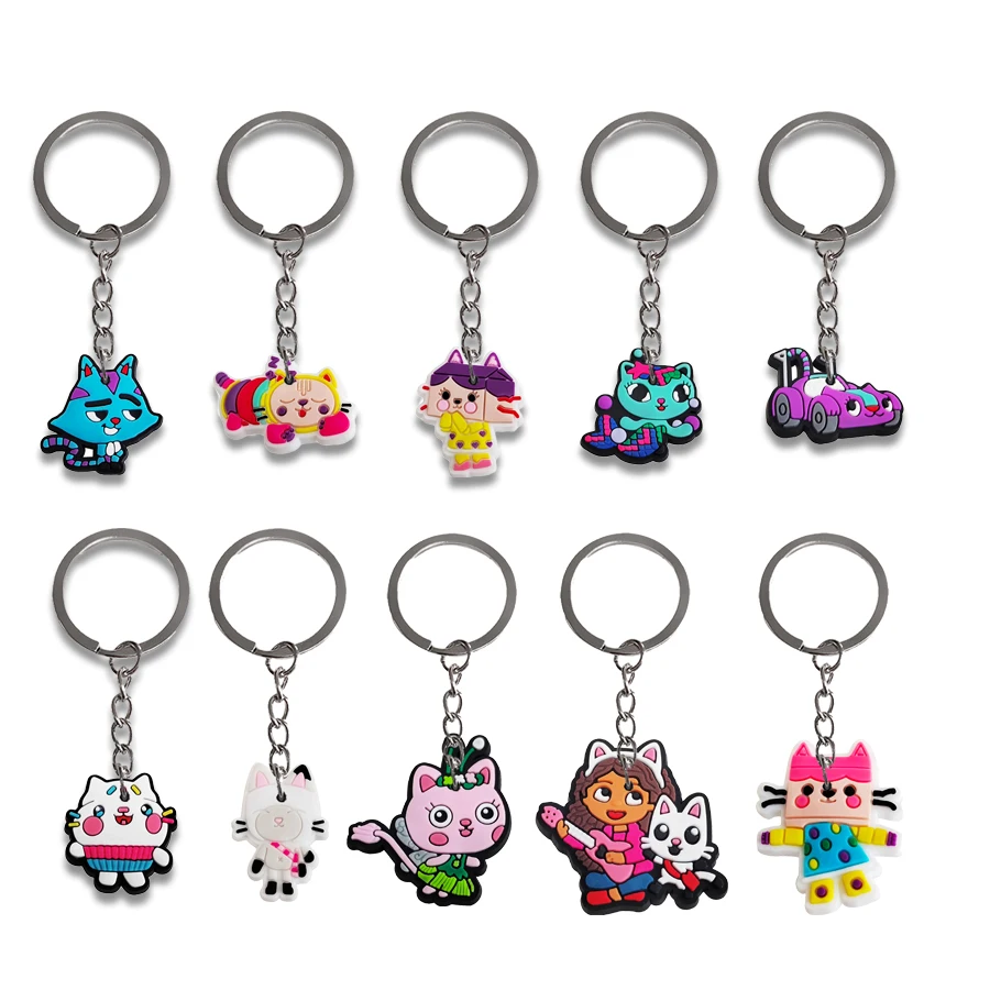 Gabby Dollhouse chats porte-clés pour enfants chats fournitures de fête remplisseurs de noël école carnaval récompense fête d'anniversaire décoration