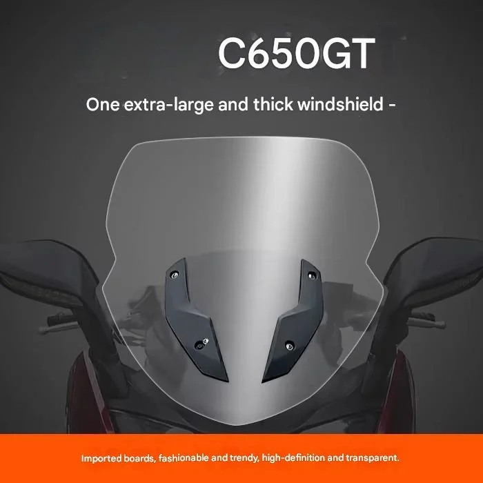 FOR C650GT Windshield Curved Touring Design Heightened Thickened Chest Protective Imported Modified for Maxi-Scooter GT Models