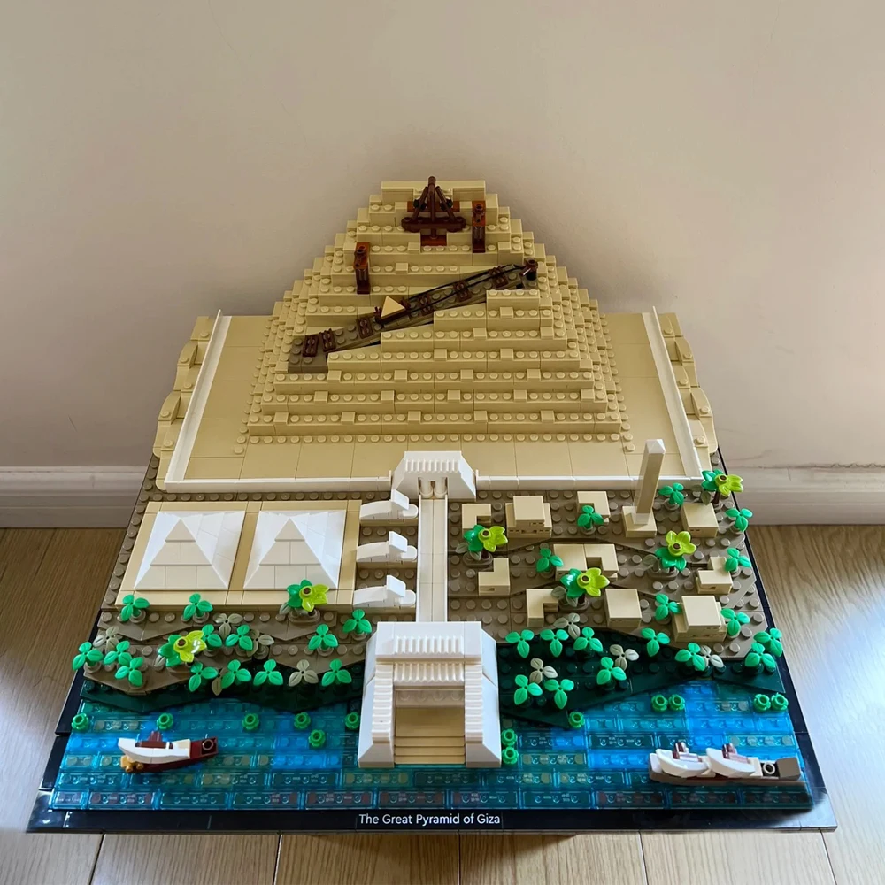 1476 pièces Architecture la grande pyramide de Giza sphinx Statues branches 6111 blocs de construction jouets compatibles avec le modèle