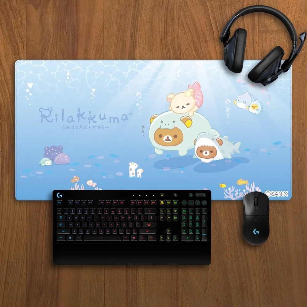 Cute Rilakkuma Bear Mousepads Non-slip Lockedge Office Student Gaming Thickened Large Writing Pad Cushion