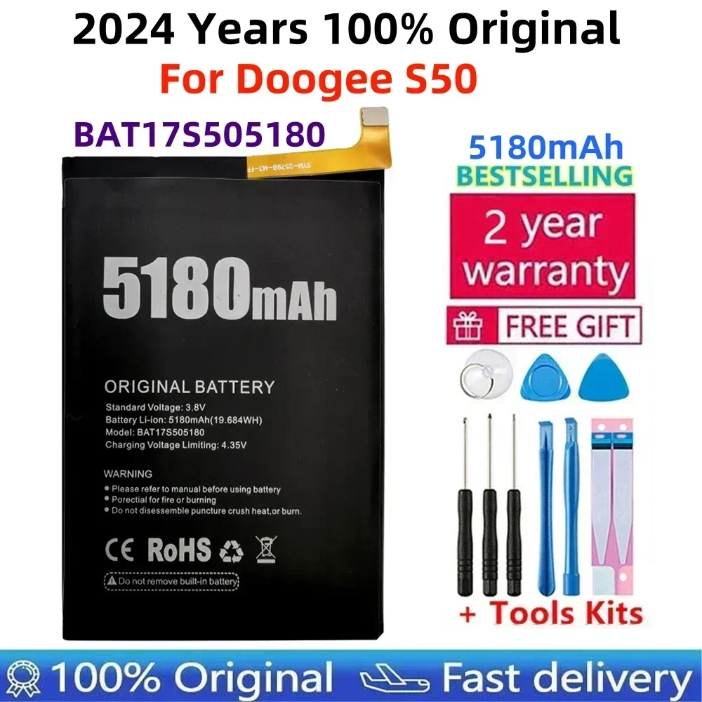 

Replacement Batteries For Doogee S50, Original, New, Genuine, High Quality, BAT17S505180, 5180mAh, Phone Battery, 100%