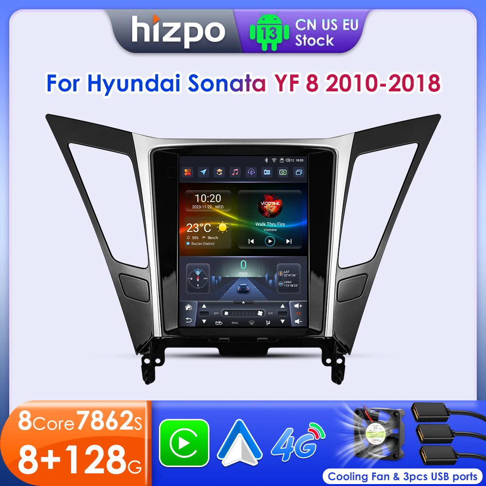 Hizpo For Tesla Style Player For Hyundai Sonata YF 8 2010 - 2018  Car Radio Multimedia System Navigation GPS Head Unit Carplay