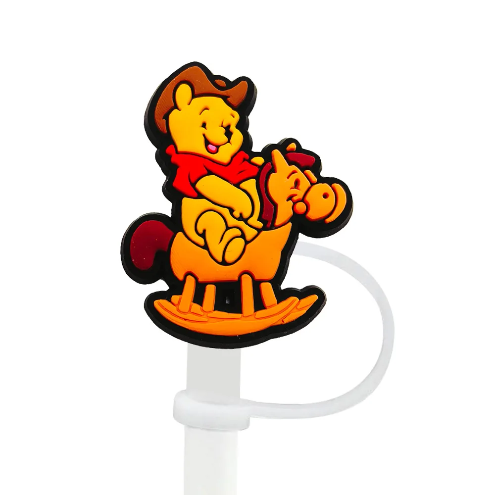Niedliche Silikon-Strohhalm-Abdeckungen mit Winnie-Puuh-Motiv für 10-mm-Strohhalme, Strohhalmkappen für Glasbecher, passend für 30- und 40-Unzen-Becher mit Henkel, staubdicht, wiederverwendbar. – Detail 15