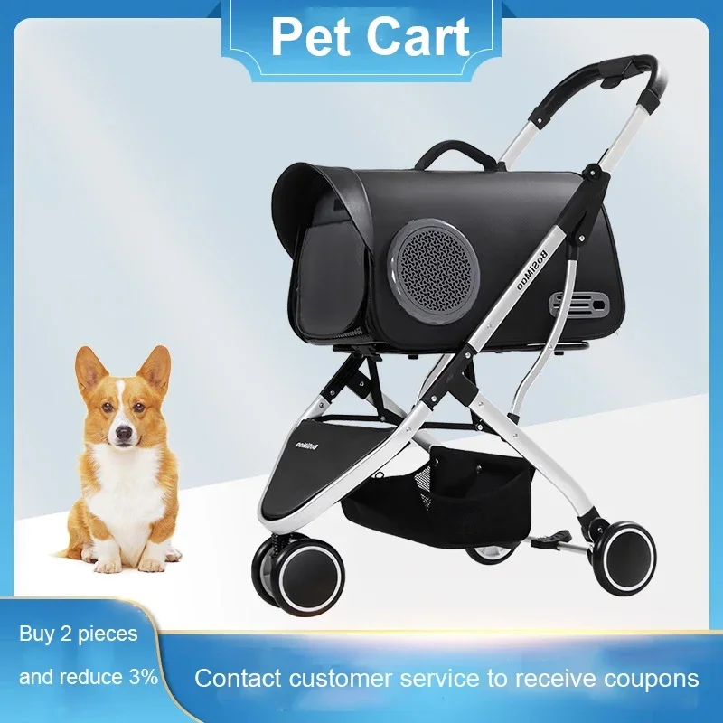 Passeggino per cani Carrelli per animali domestici Cani Gatti Carrelli a mano Traspiranti Ampio spazio Carrelli staccabili Carrelli pieghevoli Passeggiate in viaggio 2024